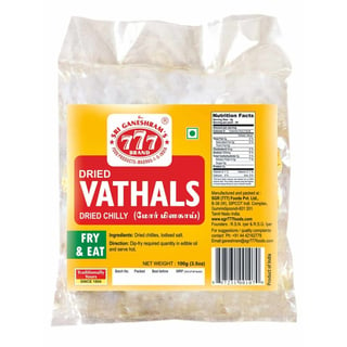 777 Dried Vathals Chillies 100Gr