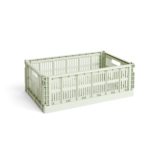 HAY Colour Crate Klap- en Stapelkrat L Mintgroen