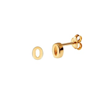 Gold Plated Stud Earring Letter d - Gold Plated Sterling Silver / o