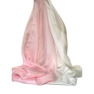 Zijden Hemeltje - Diverse Kleuren - Handgemaakt - Maat: 1.50 Hoog X 1.80 Breed - Kleur: Roze-Wit