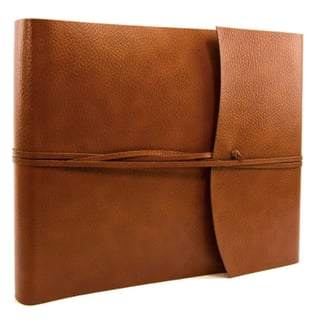 Tivoli recycled leather Photo Album A5 Landscape - Light brown