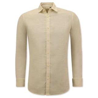 Linnen Overhemd Heren - Regular Fit - Casual Blanco - Beige