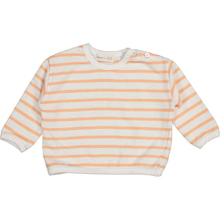 OCTOPUS-Striped Fleece Sweatshirt - Peach