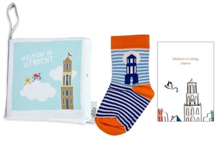 Baby Cadeaupakket - Welkom in Utrecht #1 - Sokjes: Oranje