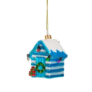 Kerstbal Mini Beach House Blauw