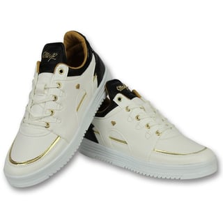 Heren Sneakers Hoog - Mannen Schoenen Luxury White Black - CMS71 - Wit