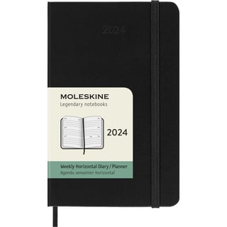 Moleskine 2024 diary hardcover pocket week on 2 pages - black