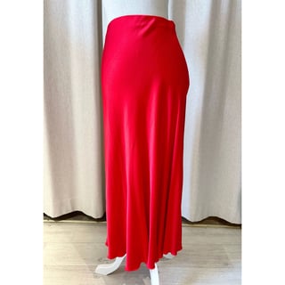 Stylish Red - Satin Look Skirt - OneSize