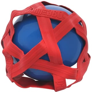 Blauwe Crossbal Met Rode Rubberband
