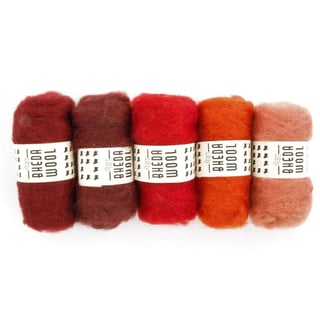 Bhedawool 25 Gram Set Van 5 Kleuren Rood (Witte Engel)