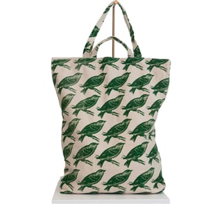 Tote Bag Amsterdam Houses Black - Green birds