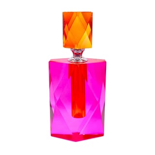 Parfumfles Votief Oranje-Fuchsia Kristal Glas 8x18x5cm