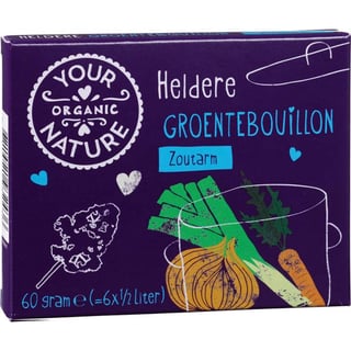 Your Organic Nature, Heldere Groentebouillonblokjes Zoutarm 60g