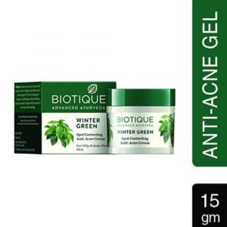 Biotique Bio Winter Green Spot Correcting Anti Acne Cream For Oily & Acne Prone Skin (15Gm)