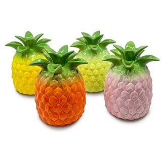 Vaasje Ananas Tropical 14x18cm in 4 Kleuren - Kleur : Geel