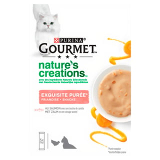 Gourmet Puree Kattensnacks Met Zalm & Pompoen