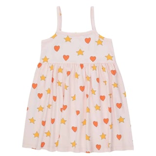 Tiny Cottons Hearts Stars Dress Pastel Pink - Maat: 2Y