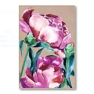 Schilderij Fuchsia Bloemen Op Canvas 80x120cm Ingelijst