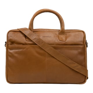 DSTRCT Business Leather Bag State Street single zipper - Cognac