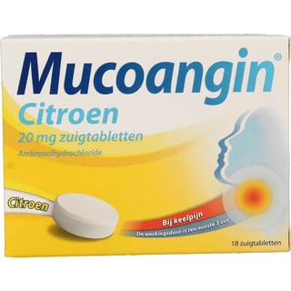 Mucoangin Citroen 20mg Ambroxol Zuigtabl. 18