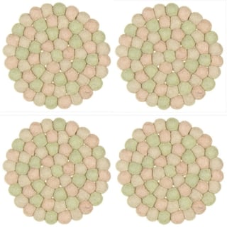 Onderzetter Roze-groen 10cm (4st.)