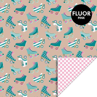 Rol Inpakpapier Roller Skates Nude - Check Blush Pink