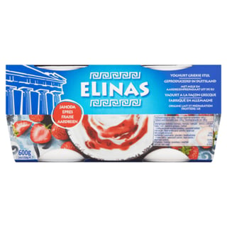 Elinas Griekse Stijl Yoghurt Aardbei 4-Pack