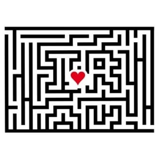 Postkaart - Herz- Labyrinth - Doolhof Met Hart