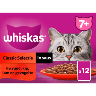Whiskas 7+ Classic Selectie in Saus Maaltijd