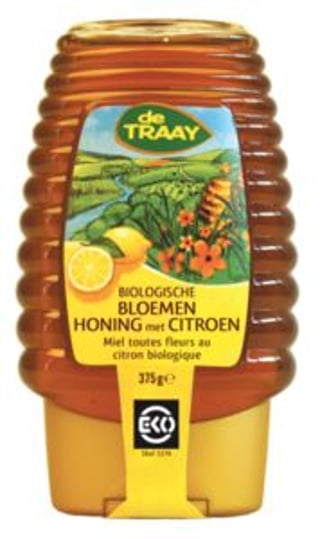 De Traay Bio Bloemen Honing Met Citroen 375 Gr