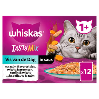 Whiskas 1+ Tasty Mix Vis Van De Dag in Saus