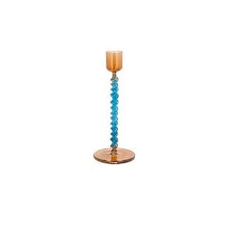 Villa Collection Glazen Kaarsenhouder Styles Blauw/amber