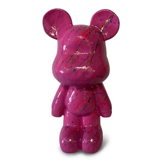 Beeld Design Teddy Beer Splash Fuchsia Multicolor 47cm