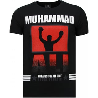 Muhammad Ali - Rhinestone T-Shirt - Zwart