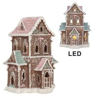 Kerst Huisje Met LED-Verlichting Peperkoek Multicolor 14x20cm
