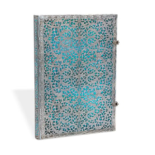 Paperblanks Notebook Grande Plain Maya Blue - 21 x 30 cm / Cyan, Silver