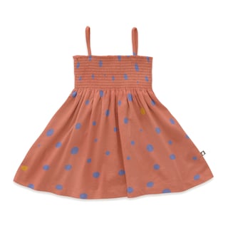 Smocked Dress - Punch Pink/Dots