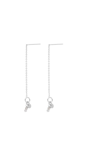 Earrings Thin Line - Labradoriet - Color: Silver