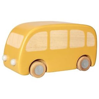 maileg bus hout geel wooden bus