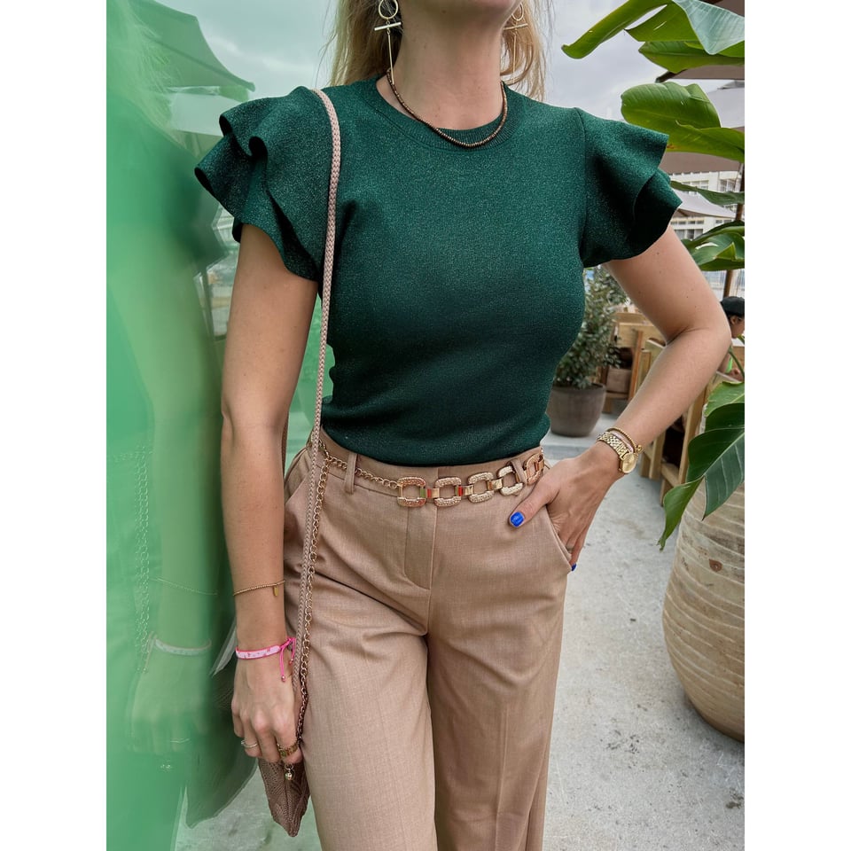 Spanish Ruffle top - Green