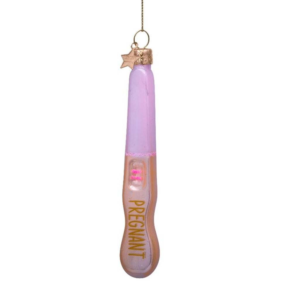 Vondels Kerstbal Roze Zwangerschapstest