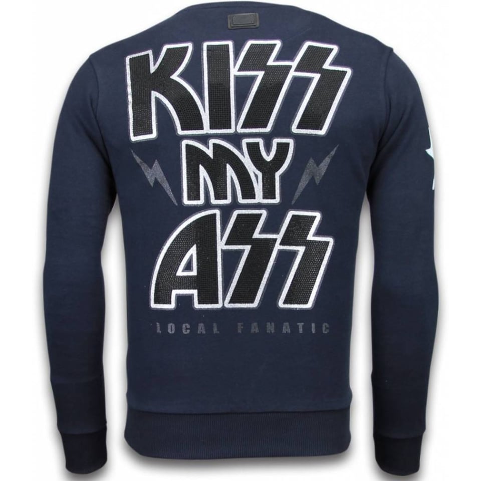 Kiss My Mickey - Rhinestone Sweater - Navy