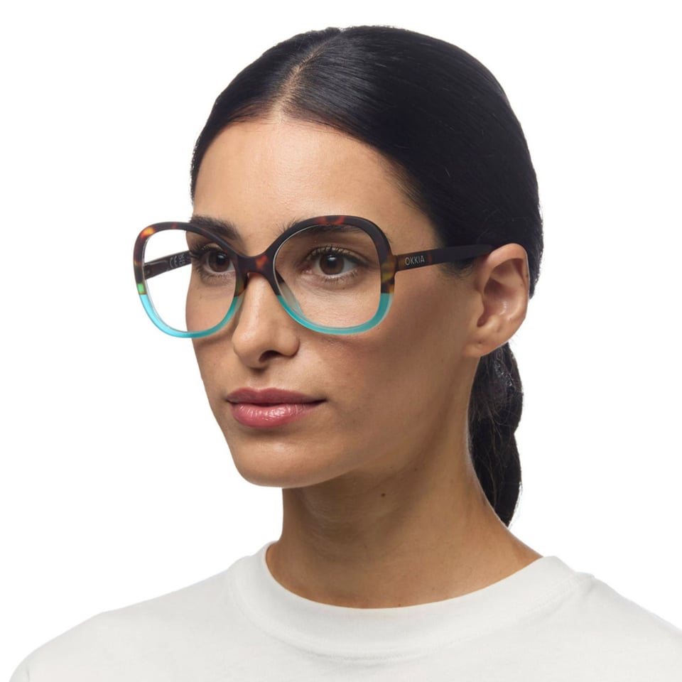 Leesbril VERONA Butterfly Havana Blue OK049HB