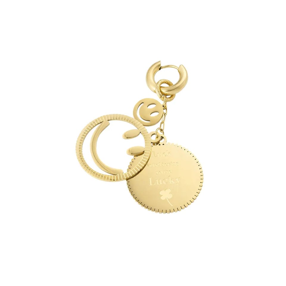 Smiley lucky earrings - Gold