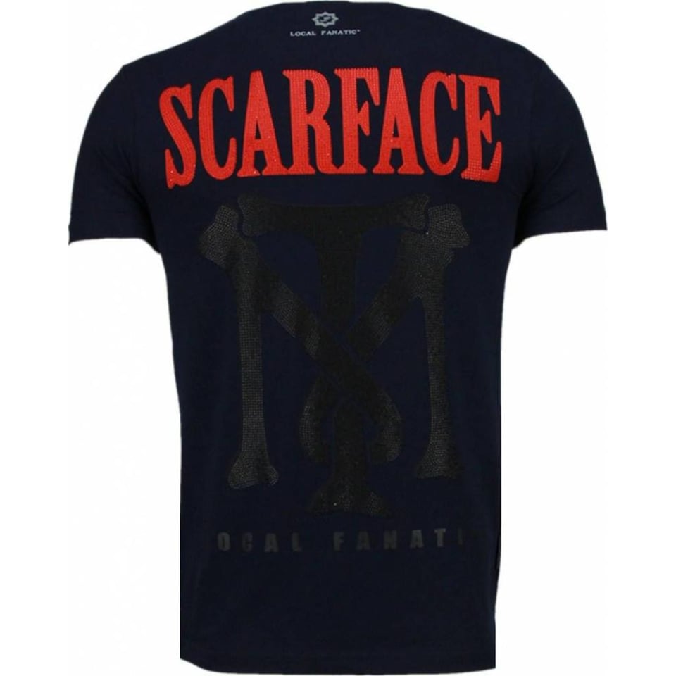 Scarface Boss - Rhinestone T-Shirt - Navy