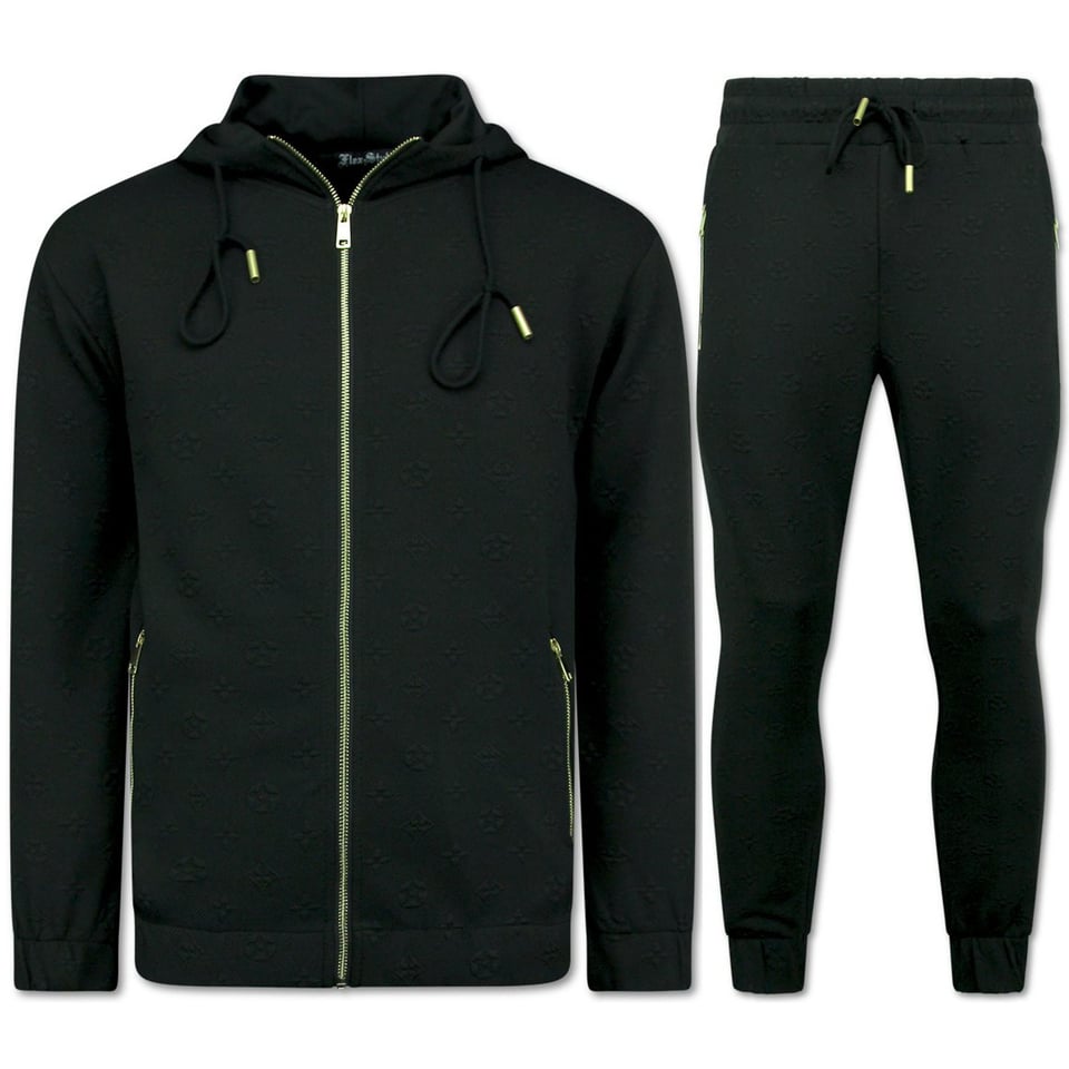 Zomer Trainingspak Heren - Joggingpak Heren Volwassenen - Huispak Heren - 5035 - Zwart