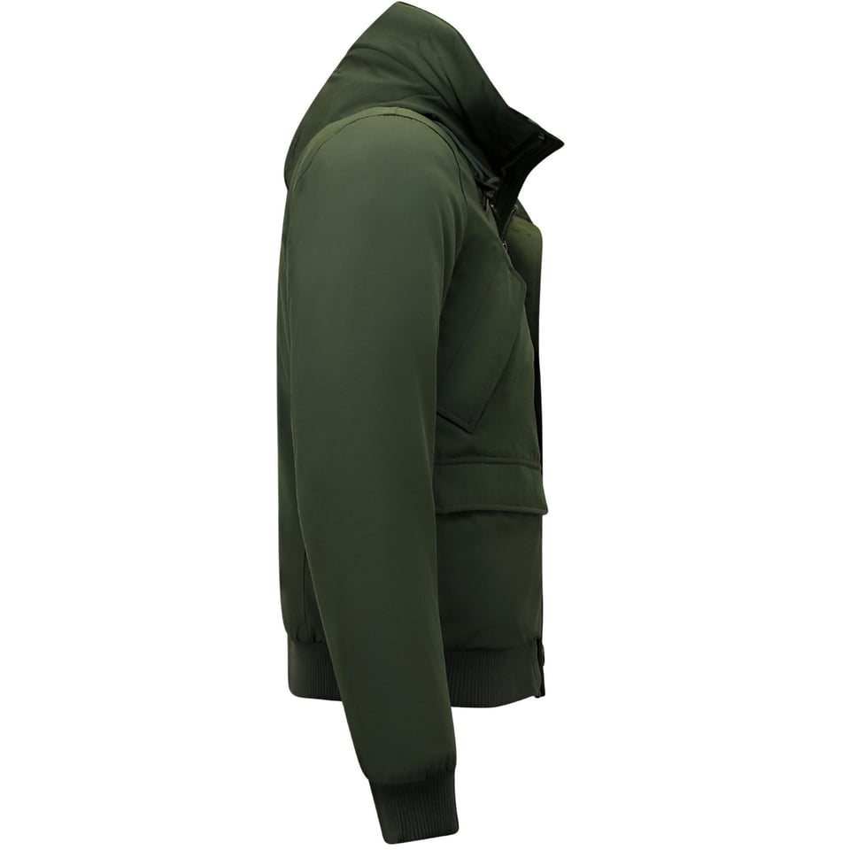 Heren Winterjas Kort Met Capuchon - 8002 - Groen