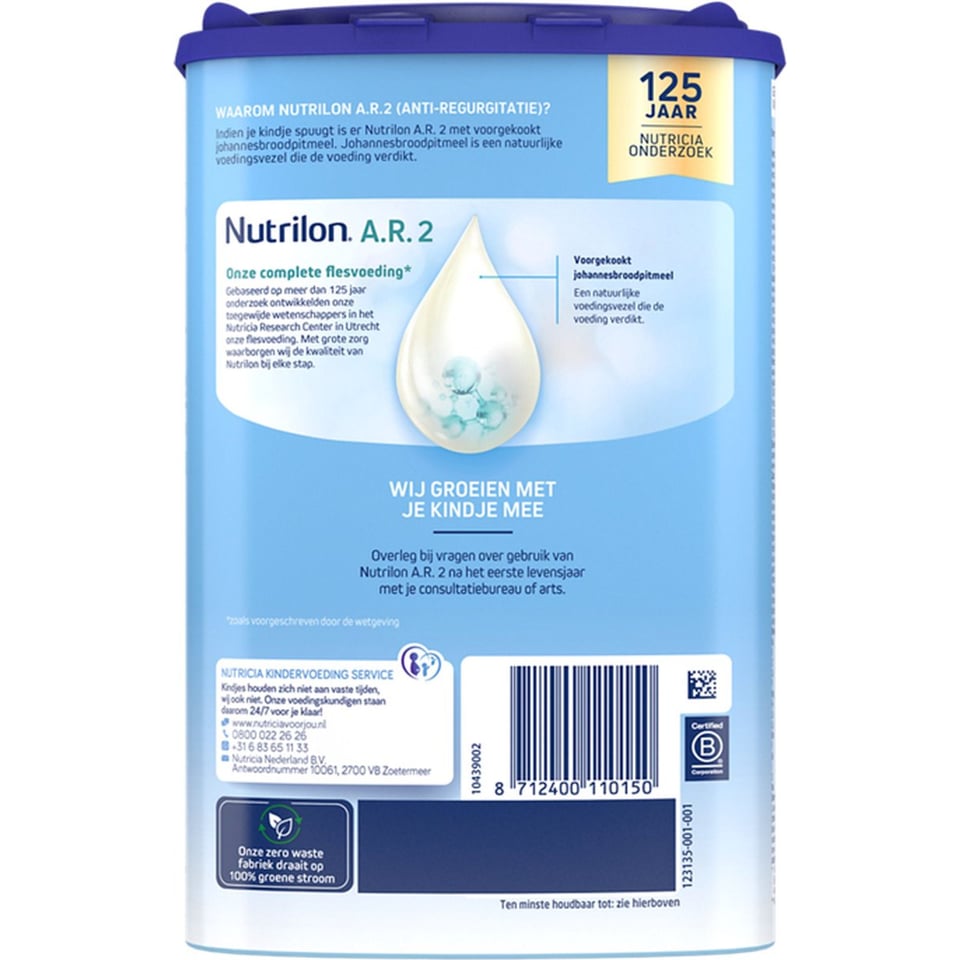 Nutrilon A.R. 2 - Flesvoeding Bij Spugen Vanaf 6 Maanden - 800g Dieetvoeding Bij Spugen