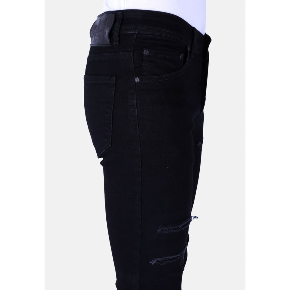 Ripped Gescheurde Jeans Heren - Slim Fit -1092- Zwart