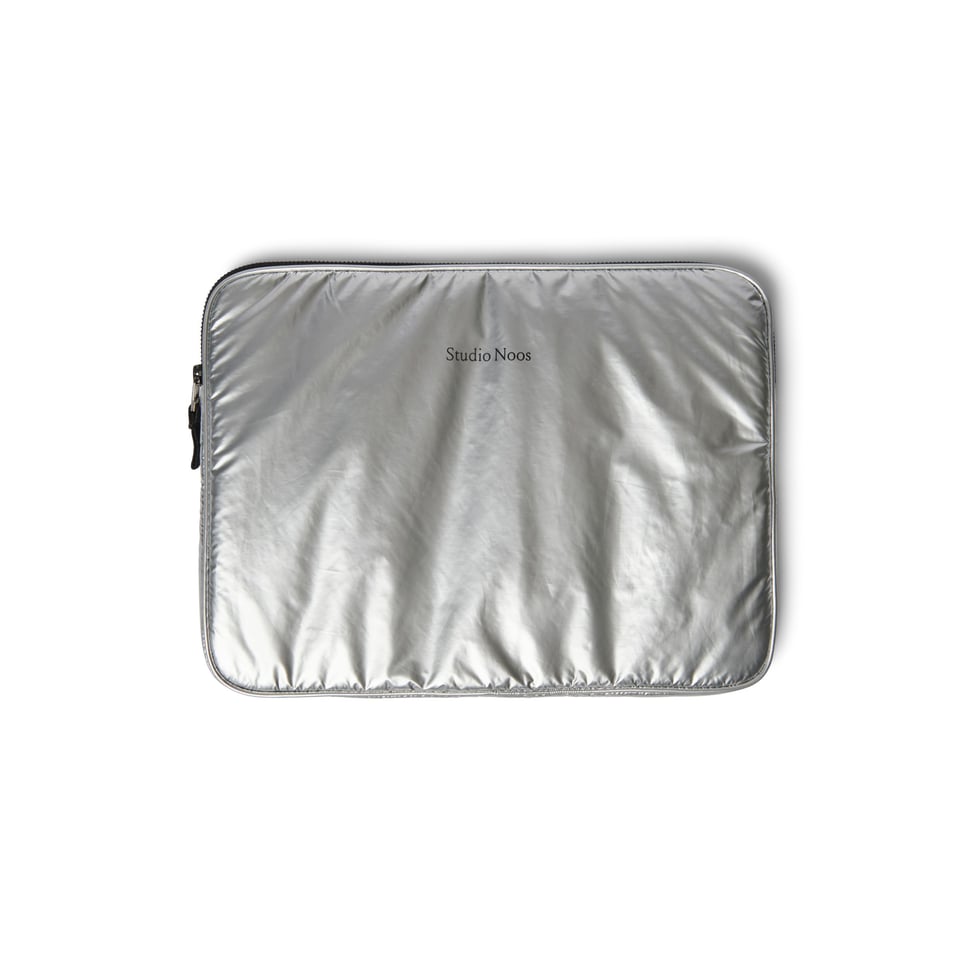 Silver Puffy Laptop Sleeve  13 INCH - Silver